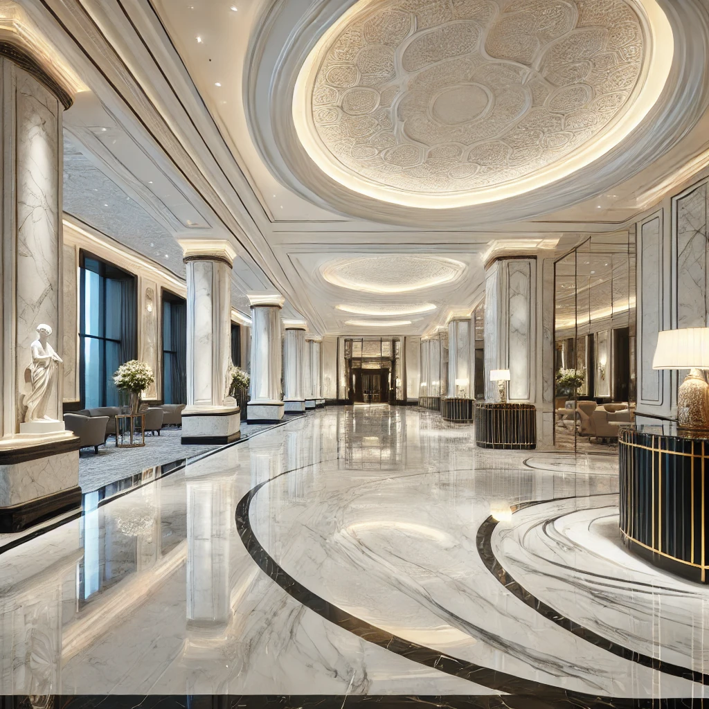 -white-Makrana-marble-floor-high-gloss-